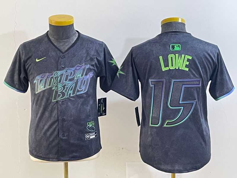 Womens Tampa Bay Rays #15 Josh Lowe Charcoal 2024 City Connect Limited Stitched Jersey